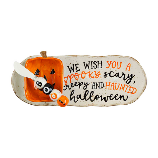 MUD PIE HAUNTED HALLOWEEN DIP AND TRAY SET