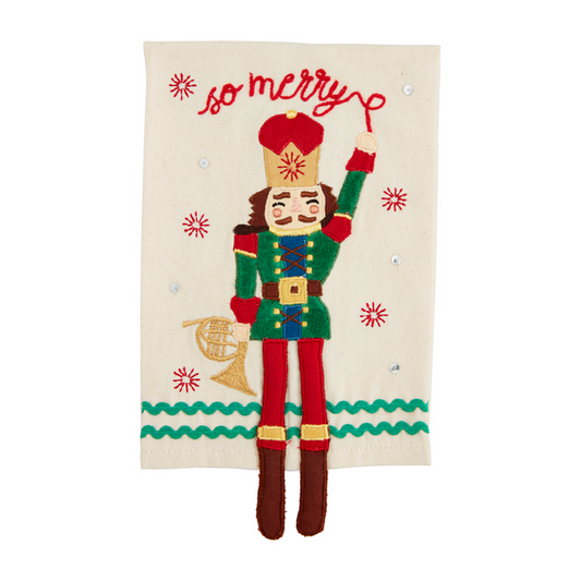 MUD PIE SO MERRY NUTCRACKER DANGLE LEG TOWEL