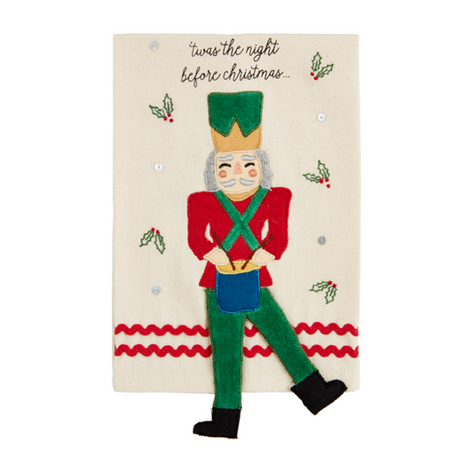 MUD PIE TWAS NUTCRACKER DANGLE LEG TOWEL