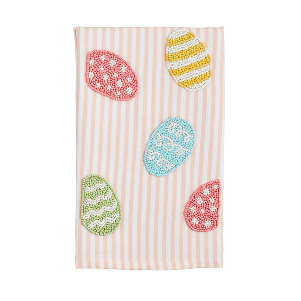 Mud Pie Easter Egg Beaded Towel