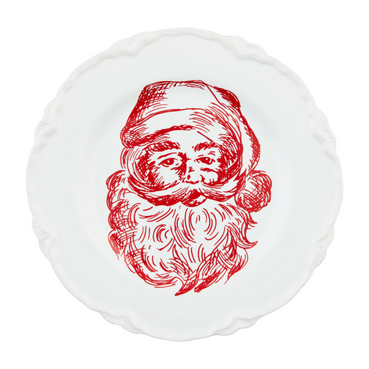 MUD PIE SANTA TOILE DESSERT PLATE