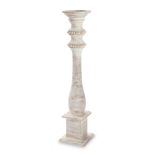 MUDPIE LARGE WOOD BEADED CANDLESTICK