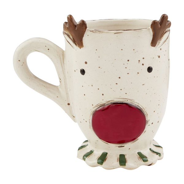 MUD PIE FARM REINDEER PEDESTAL MUG