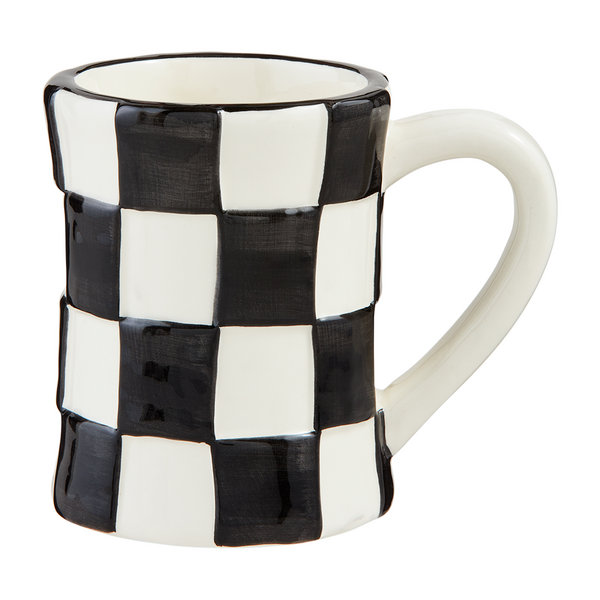 MUD PIE LARGE CHECK BISTRO MUG