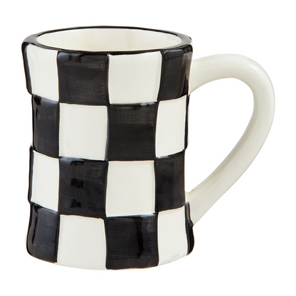 MUD PIE LARGE CHECK BISTRO MUG
