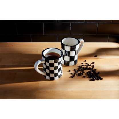 Mud Pie Small Check Bistro Mug
