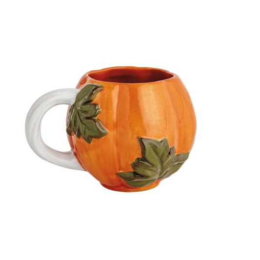 Mud Pie Orange Leaf Pumpkin Mug