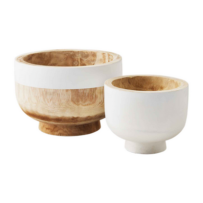MUD PIE WHITE TWO TONE BOWL SET