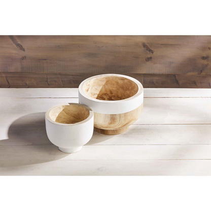 MUD PIE WHITE TWO TONE BOWL SET