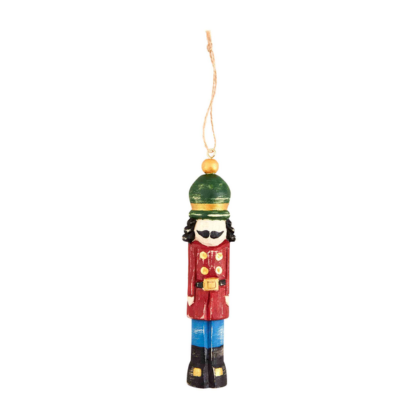 MUD PIE MERRY WOOD NUTCRACKER ORNAMENT