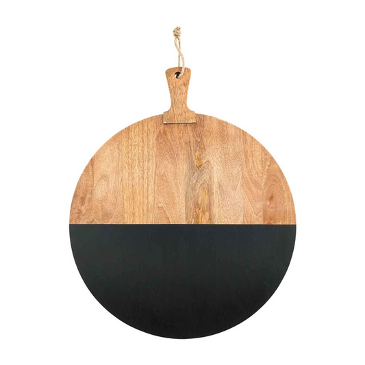 MUD PIE BLACK ROUND LARGE BOARD