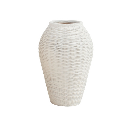 Mud Pie Small Resin Basket Weave Vase
