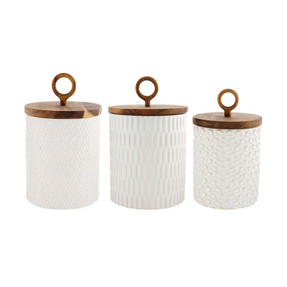 MUD PIE STONEWEAR CANISTER SET
