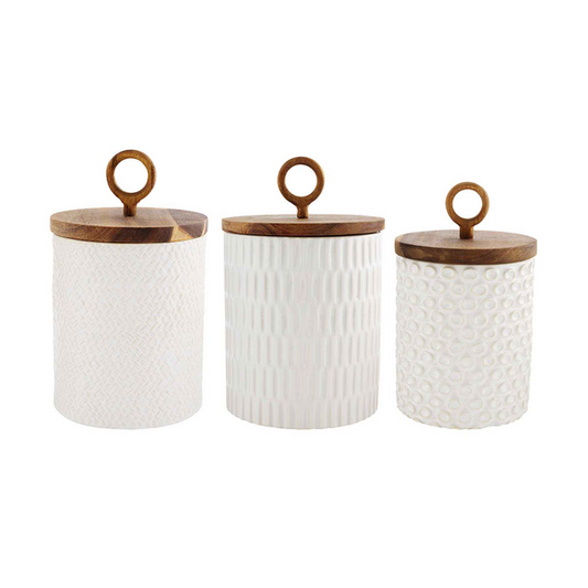 MUD PIE STONEWEAR CANISTER SET