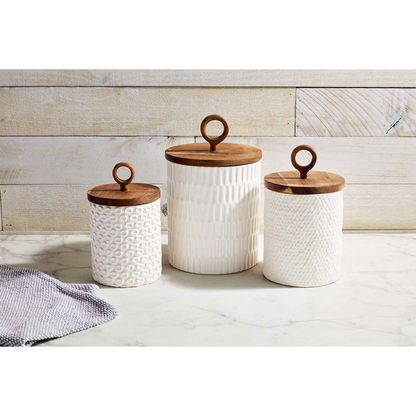 MUD PIE STONEWEAR CANISTER SET