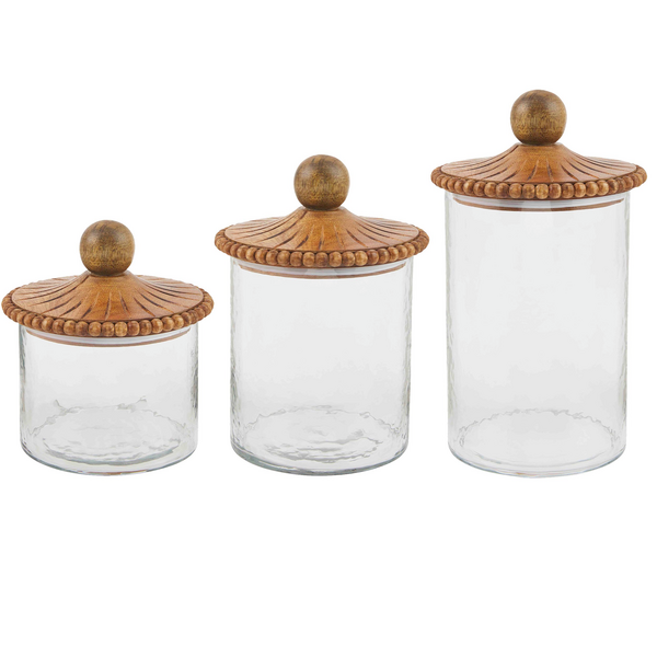 MUDPIE BEADED GLASS CANISTER SET