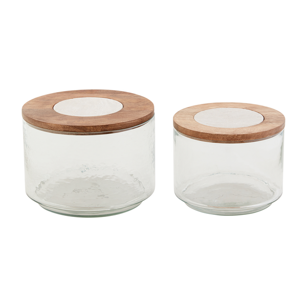 MUD PIE TRAVERTINE LIDDED BOWLS