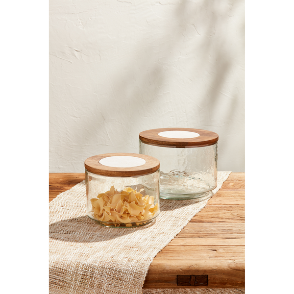 MUD PIE TRAVERTINE LIDDED BOWLS