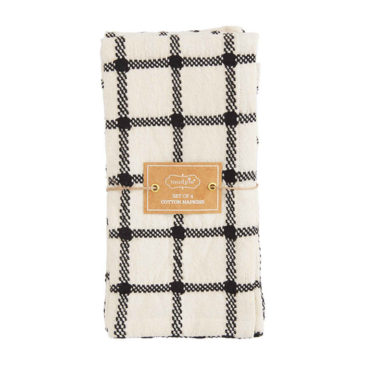 MUDPIE BLACK AND CREAM NAPKIN SET