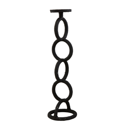 MUDPIE LARGE CHAIN LINK CANDLESTICK BLACK