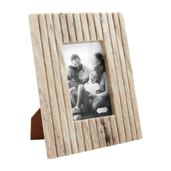 MUDPIE 4X6 BEIGE STRIPE MARBLE FRAME