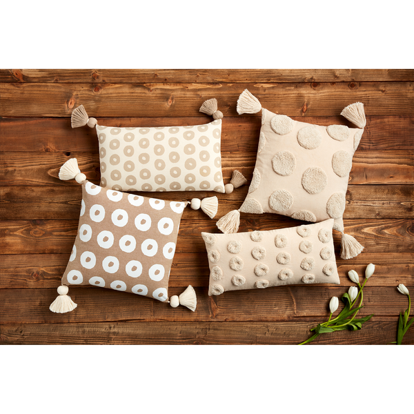 MUDPIE LUMBAR CHAMBRAY DOTTED PILLOW