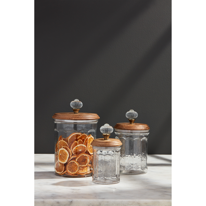 Mud Pie Glass Knob Canister Set