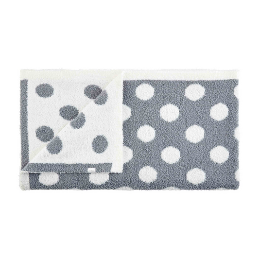 MUD PIE POLKA DOT GREY CHENILLE BLANKET