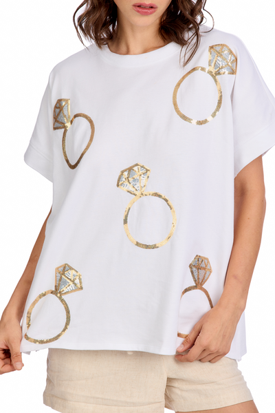 Mud Pie Ring Sparkle Top