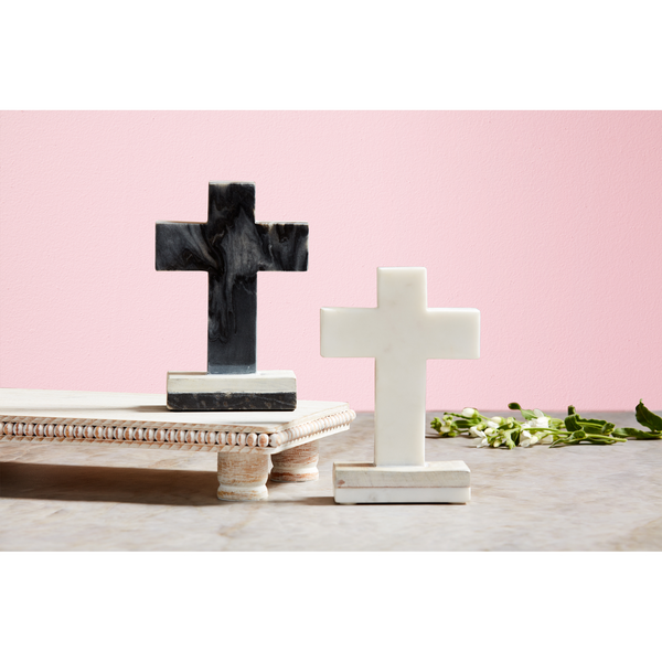 MUDPIE GRAY MARBLE WOOD CROSSES