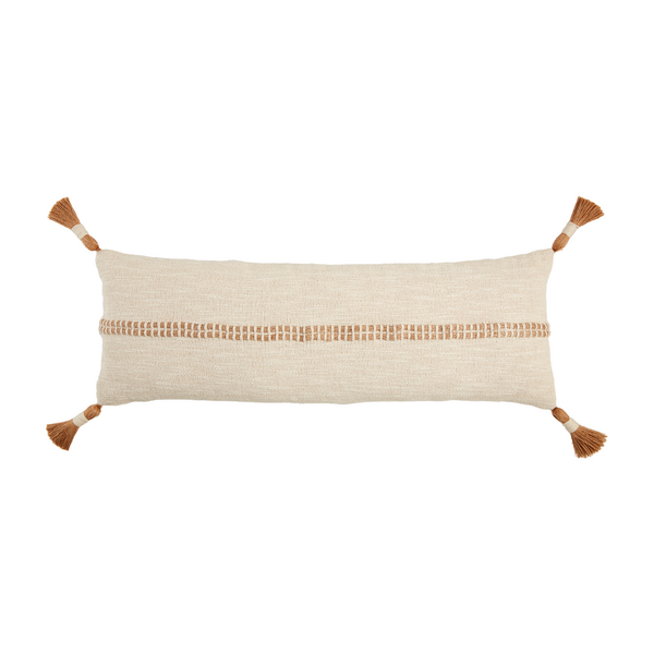 MUDPIE LONG WOVEN JUTE TASSEL PILLOW